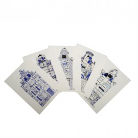 Delfts blauwe ansichtkaarten by Reny (25 stuks)